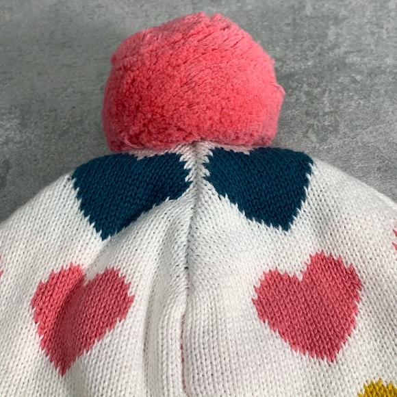 Tucker + Tate Heart Print Pompom Knit Earflap Bean - Picture 5 of 7